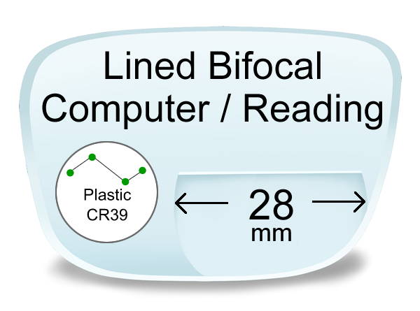 Lined Bifocal 28mm High Index 1.67 Computer Lenses