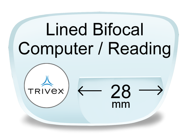 Lined Bifocal 28mm Trivex Computer Lenses
