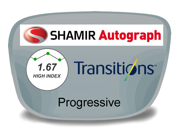 Shamir Autograph Digital (HD) Progressive High Index 1.67 Transitions Lenses