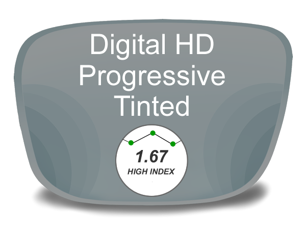 Digital (HD) Progressive High Index 1.67 Tinted Prescription Eyeglass