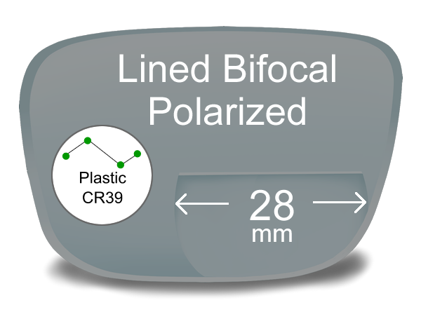 Lined Bifocal 28mm Plastic Polarized Lenses
