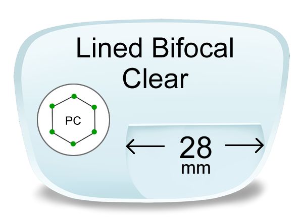 Lined Bifocal 28mm Polycarbonate Lenses