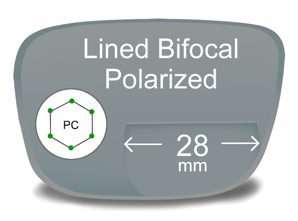Lined Bifocal 28mm Polycarbonate Polarized Lenses