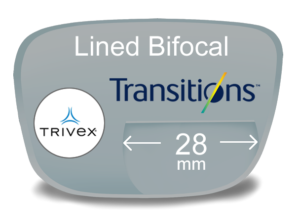 Lined Bifocal 28mm Trivex Transitions Lenses