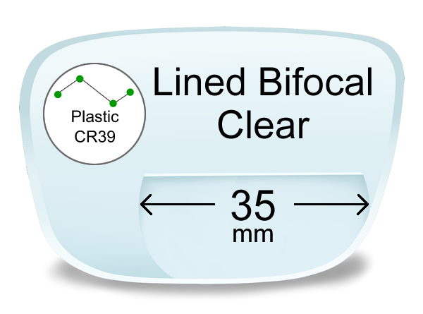 Lined Bifocal 35mm Plastic Lenses