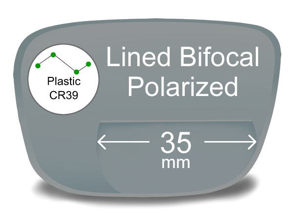 Lined Bifocal 35mm Plastic Polarized Lenses