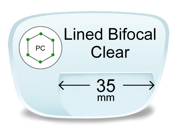 Lined Bifocal 35mm Polycarbonate Lenses