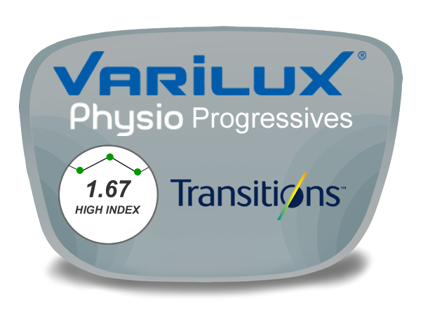 Varilux Physio Drx Progressive (no-line) High Index 1.67 Transitions Lenses