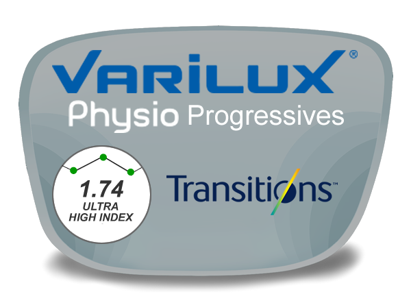 Varilux Physio Drx Progressive (no-line) High Index 1.74 Transitions Lenses