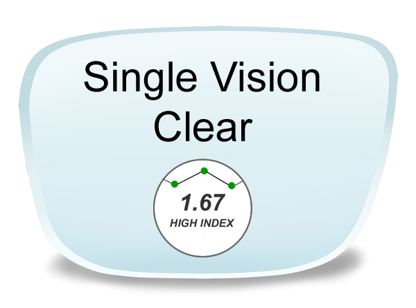 Single Vision High Index 1.67 Lenses