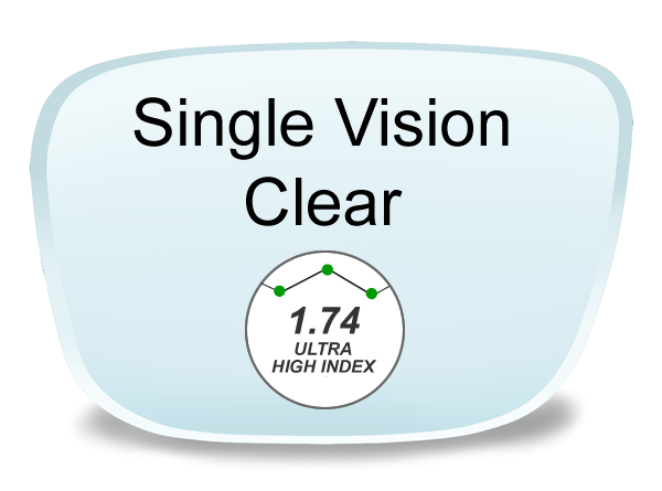 Single Vision High Index 1.74 Lenses