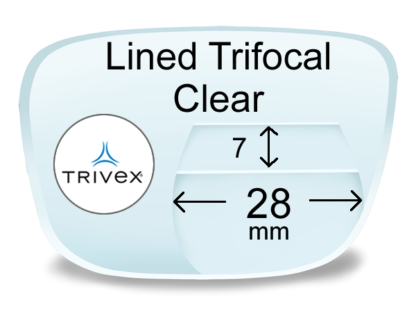 Lined Trifocal 7x28 Trivex Lenses