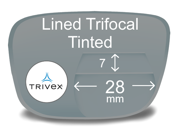 Lined Trifocal 7x28 Trivex Tinted Lenses