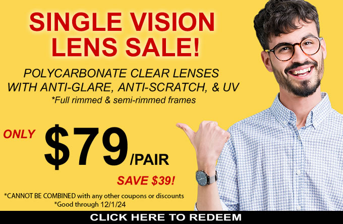 Single Vision Lens Sale